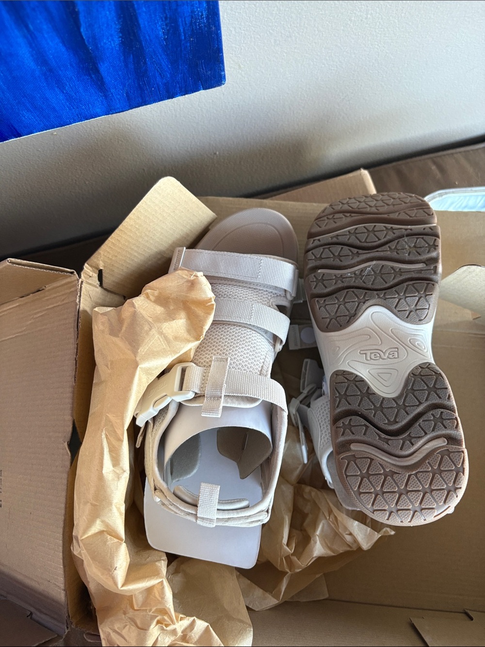 Teva Beige Hurricane Chunky Strap Platform Sandals - Picture 4 of 6